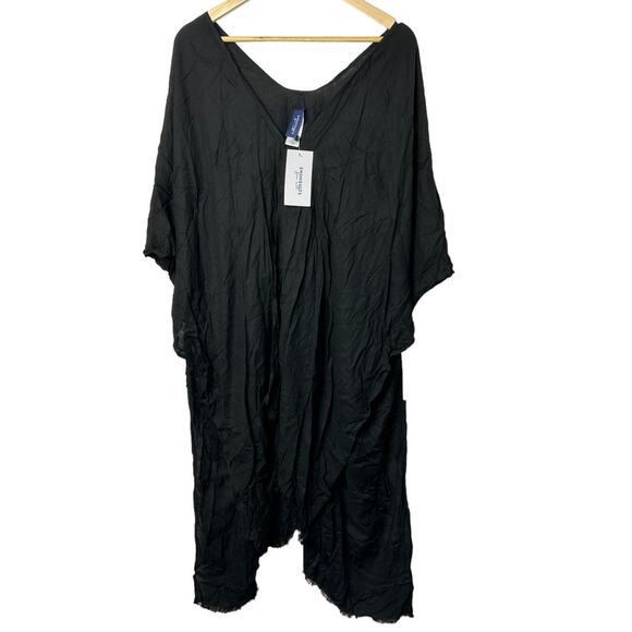 Swimsuits For All Women's OS Black Lightweight Open Front Cover Up  New - Picture 1 of 10